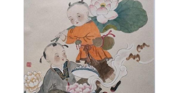 和合二仙_杜岩绘画_运城市山水画院收录作品