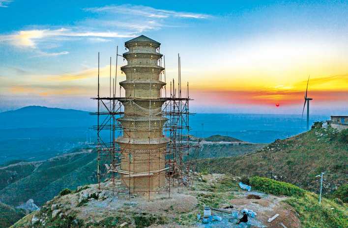 稷王山塔修缮预计9月底完工