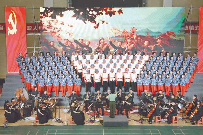 闻喜县社区合唱团参加“牢记领袖嘱托 赓续红色血脉”合唱比赛