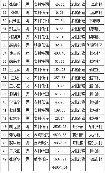 永济市2024年8月第三批医疗救助花名表