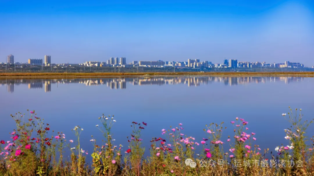 水天一色盐湖美_河东影像