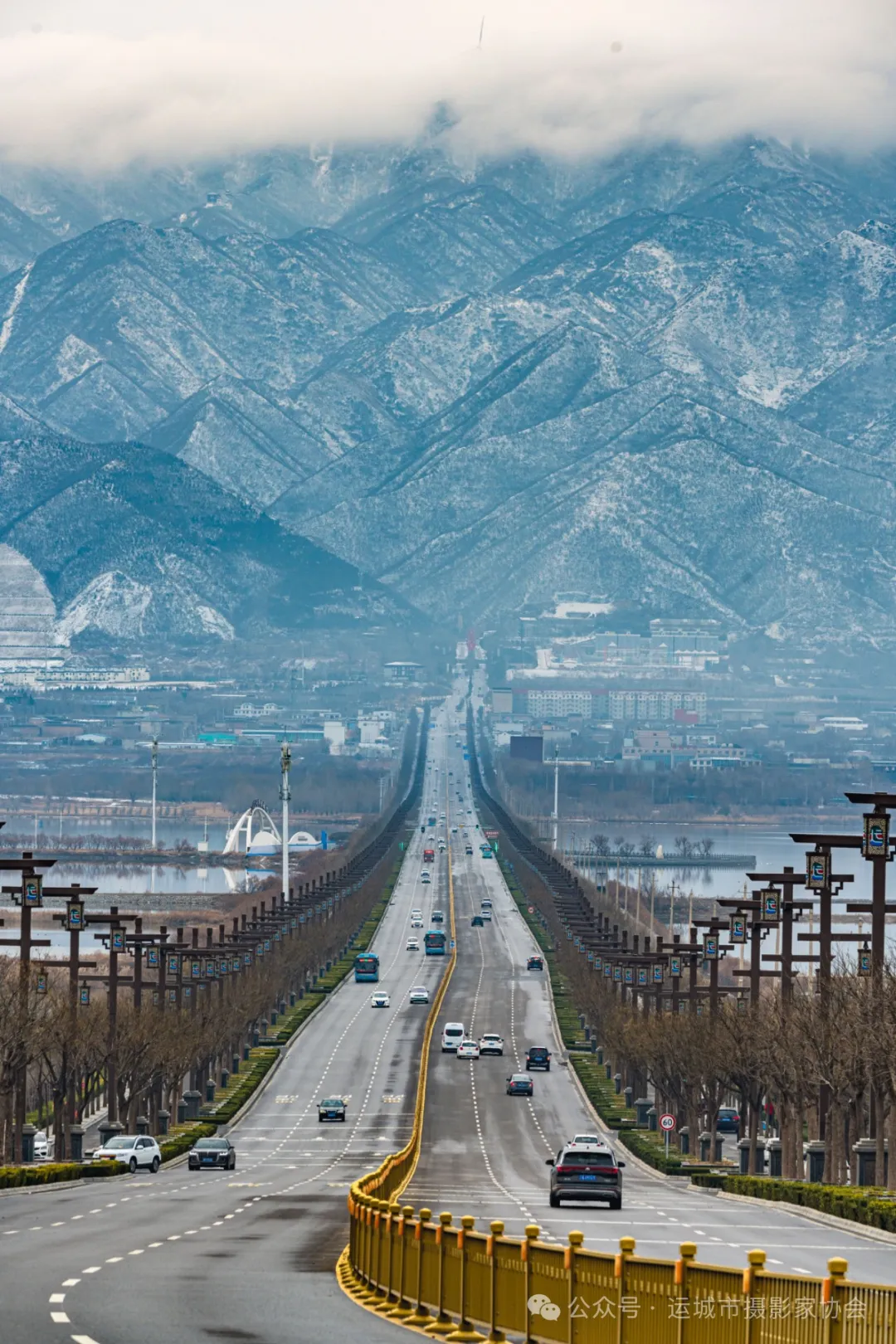 运城的路与雪山_河东影像