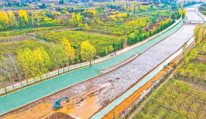 白沙河水库大庙村至樊家峪桥段河道施工助力“一泓清水入黄河”