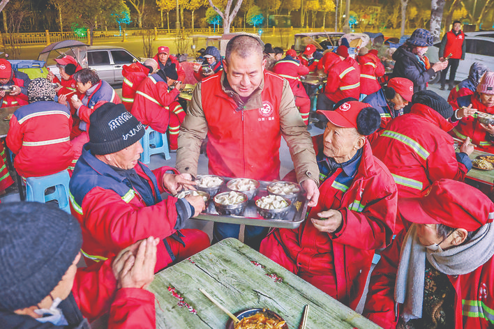 爱心饺子在冬至这几天由他们送出