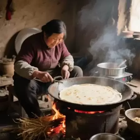 麦秸火上的流鏊儿_河东陈记获奖征文_杨爱兰